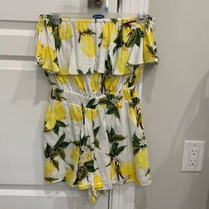 Lucca couture taila ruffle lemon romper - xs
